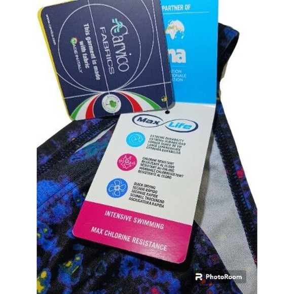 Women's Arena Training BIKINI BOTTOM Swimming Size 26 Tie Dye Purple Mango NEW - Picture 6 of 12